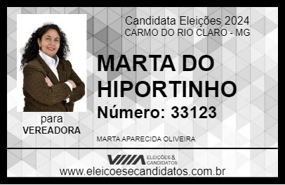 Candidato MARTA DO HIPORTINHO 2024 - CARMO DO RIO CLARO - Eleições