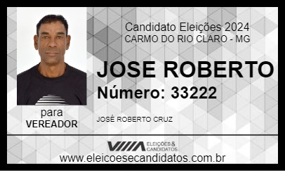 Candidato JOSE ROBERTO 2024 - CARMO DO RIO CLARO - Eleições