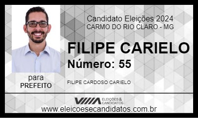 Candidato FILIPE CARIELO 2024 - CARMO DO RIO CLARO - Eleições