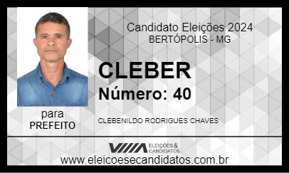 Candidato CLEBER 2024 - BERTÓPOLIS - Eleições