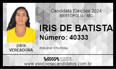 Candidato IRIS DE BATISTA 2024 - BERTÓPOLIS - Eleições