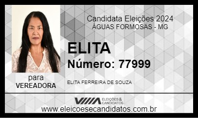 Candidato ELITA 2024 - ÁGUAS FORMOSAS - Eleições