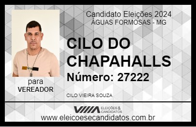 Candidato CILO DO CHAPAHALLS 2024 - ÁGUAS FORMOSAS - Eleições