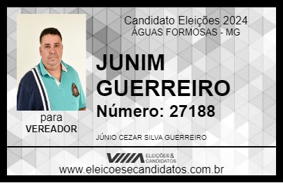 Candidato JUNIM GUERREIRO 2024 - ÁGUAS FORMOSAS - Eleições