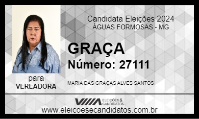 Candidato GRAÇA 2024 - ÁGUAS FORMOSAS - Eleições