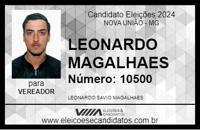 Candidato LEONARDO MAGALHAES  2024 - NOVA UNIÃO - Eleições