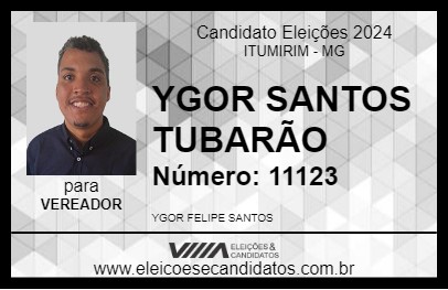 Candidato YGOR SANTOS TUBARÃO 2024 - ITUMIRIM - Eleições