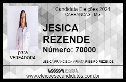 Candidato JESICA REZENDE 2024 - CARRANCAS - Eleições