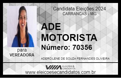 Candidato ADE MOTORISTA 2024 - CARRANCAS - Eleições