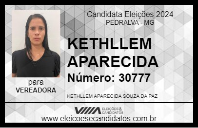 Candidato KETHLLEM APARECIDA 2024 - PEDRALVA - Eleições