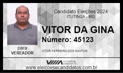 Candidato VITOR DA GINA 2024 - ITUTINGA - Eleições