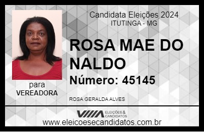 Candidato ROSA MAE DO NALDO 2024 - ITUTINGA - Eleições