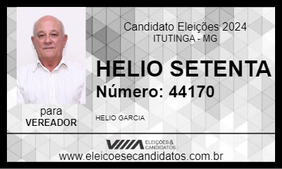 Candidato HELIO SETENTA 2024 - ITUTINGA - Eleições