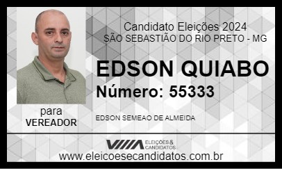 Candidato EDSON QUIABO 2024 - SÃO SEBASTIÃO DO RIO PRETO - Eleições