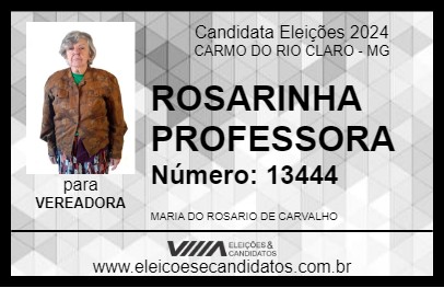 Candidato ROSARINHA PROFESSORA 2024 - CARMO DO RIO CLARO - Eleições