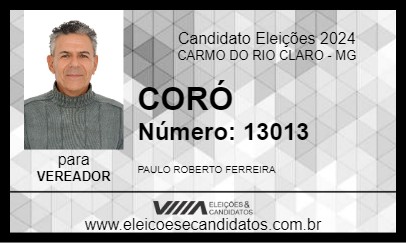 Candidato CORÓ 2024 - CARMO DO RIO CLARO - Eleições