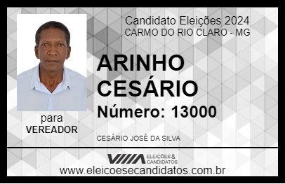 Candidato ARINHO CESÁRIO 2024 - CARMO DO RIO CLARO - Eleições