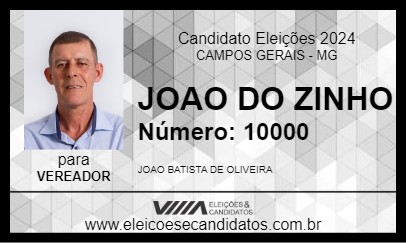 Candidato JOAO DO ZINHO 2024 - CAMPOS GERAIS - Eleições