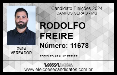 Candidato RODOLFO FREIRE 2024 - CAMPOS GERAIS - Eleições