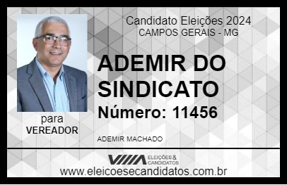 Candidato ADEMIR DO SINDICATO 2024 - CAMPOS GERAIS - Eleições