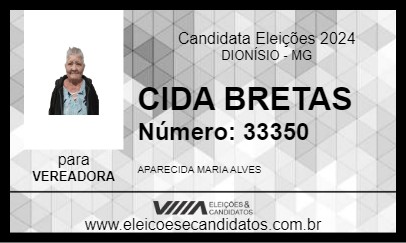 Candidato CIDA BRETAS 2024 - DIONÍSIO - Eleições