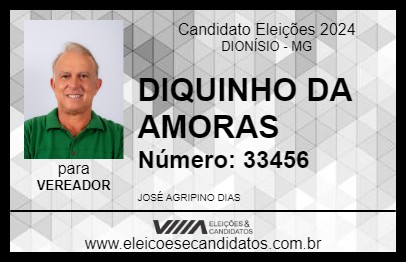 Candidato DIQUINHO DA AMORAS 2024 - DIONÍSIO - Eleições