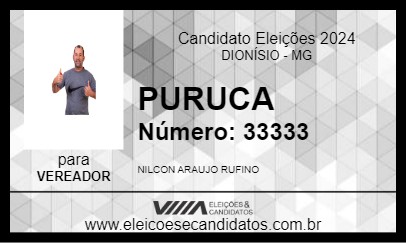 Candidato PURUCA 2024 - DIONÍSIO - Eleições