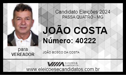 Candidato JOÃO COSTA 2024 - PASSA QUATRO - Eleições