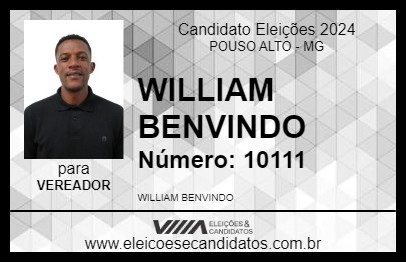 Candidato WILLIAM BENVINDO 2024 - POUSO ALTO - Eleições