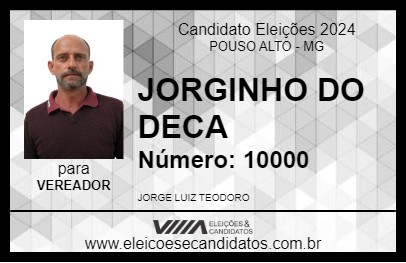 Candidato JORGINHO DO DECA 2024 - POUSO ALTO - Eleições