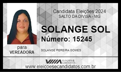 Candidato SOLANGE SOL 2024 - SALTO DA DIVISA - Eleições