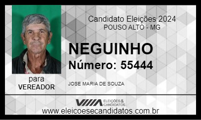 Candidato NEGUINHO 2024 - POUSO ALTO - Eleições