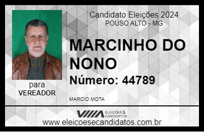 Candidato MARCINHO DO NONO 2024 - POUSO ALTO - Eleições