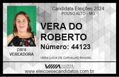 Candidato VERA DO ROBERTO 2024 - POUSO ALTO - Eleições