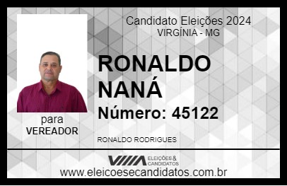 Candidato RONALDO NANÁ 2024 - VIRGÍNIA - Eleições