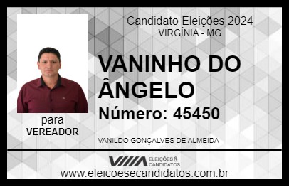 Candidato VANINHO DO ÂNGELO 2024 - VIRGÍNIA - Eleições