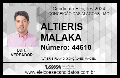 Candidato ALTIERIS MALAKA 2024 - CONCEIÇÃO DAS ALAGOAS - Eleições