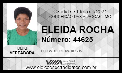 Candidato ELEIDA ROCHA 2024 - CONCEIÇÃO DAS ALAGOAS - Eleições