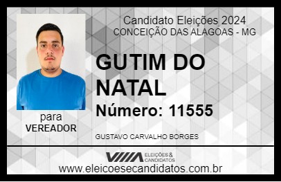 Candidato GUTIM DO NATAL 2024 - CONCEIÇÃO DAS ALAGOAS - Eleições