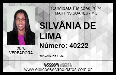 Candidato SILVÂNIA DE LIMA 2024 - MARTINS SOARES - Eleições