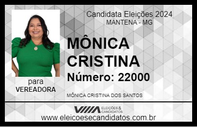 Candidato MÔNICA CRISTINA 2024 - MANTENA - Eleições