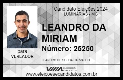 Candidato LEANDRO DA MIRIAM 2024 - LUMINÁRIAS - Eleições