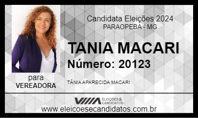 Candidato TANIA MACARI 2024 - PARAOPEBA - Eleições