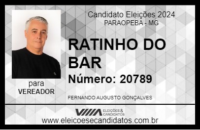 Candidato RATINHO DO BAR 2024 - PARAOPEBA - Eleições