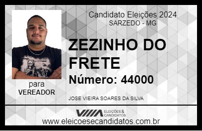 Candidato ZEZINHO DO FRETE 2024 - SARZEDO - Eleições