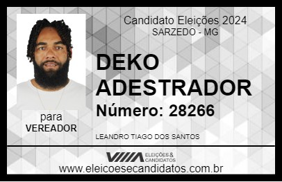 Candidato DEKO ADESTRADOR 2024 - SARZEDO - Eleições