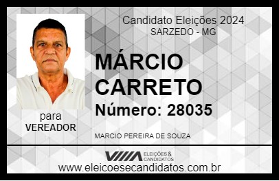 Candidato MÁRCIO CARRETO 2024 - SARZEDO - Eleições