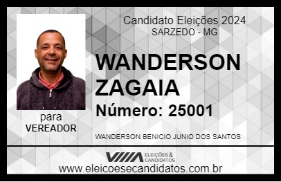 Candidato WANDERSON ZAGAIA 2024 - SARZEDO - Eleições