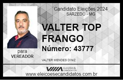 Candidato VALTER TOP FRANGO  2024 - SARZEDO - Eleições