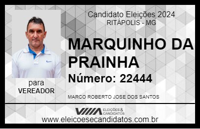 Candidato MARQUINHO DA PRAINHA 2024 - RITÁPOLIS - Eleições